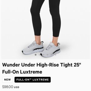 Lululemon Wunder Under High Rose Tight 25”